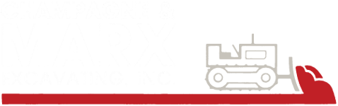 CHAMPAGNE & MARX EXCAVATING logo